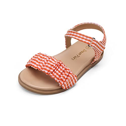 DREAM PAIRS SDSD221K Girls Kids Classic Sandals Summer Shoes Orange 9 Toddler - Image 1