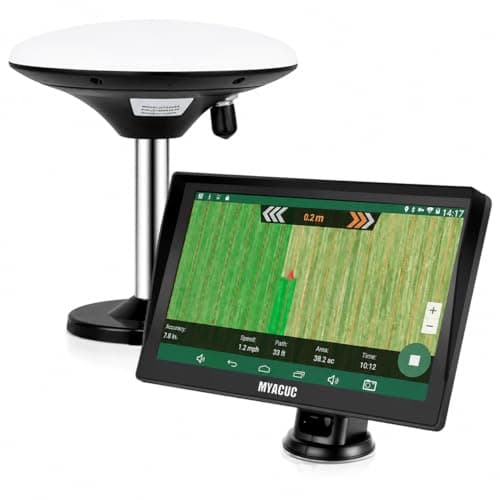MYACUC Tractor GPS Navigator,GNSS Agricultural Precision Farming Navigation System with 9" Touch Screen Suitable for Spraying Plowing and Sowing Farmland Activities Automatic Positioning - Image 1