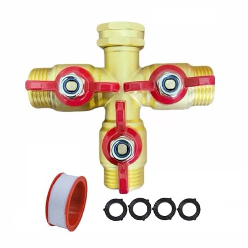 3 Way Garden Hose Splitter with Shut-Off Valves | Leak-Proof Brass Construction | for Lawn Irrigation & Outdoor Faucets | Easy Install(3 Way) - Image 1