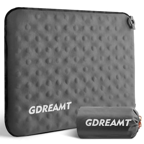GDREAMT Inflatable Seat Cushion, Self-Inflating Memory Foam Stadium Seats Cushion Lightweight & Compact Chair Sitting Pad Airplane Cushion for Long Flight Travel Outdoor Camping Car Bleachers Office - Image 1