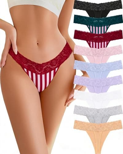 READY TO LOVE Cotton Underwear for Women Lace Sexy Soft Thongs Low Rise T-Back Lingerie Summer Outfits for Women - Image 1
