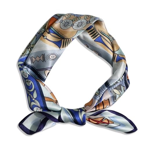 Ciormis 100% Mulberry Silk Scarf- 21" Square Neck Hair Scarves Lightweight Printed Neckerchief for Women Ladies Men with Gift Packed - Image 1
