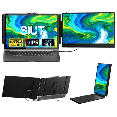 SIUT Laptop Screen Extender - 14 inch 1080P FHD Dual Monitor for 13"-17" Laptops Travel Work Portable Extended Monitor Compatible with Windows Mac - Image 1