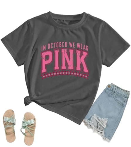 Breast Cancer Awareness Shirt Women-in October We Wear Pink T-Shirt Early Detection Save Lives Support Survivor Tee Top - Image 1
