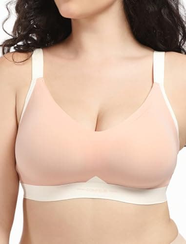 COMFELIE Seamless Wireless Bra for Women Large Busty No Underwire Bralette, Soft Lift Underarm and Back-Smoothing with Semi-Fixed Pads - Image 1
