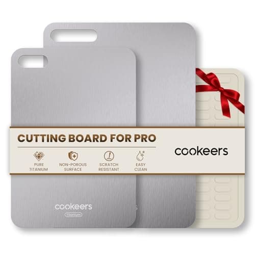 Titanium Cutting Board set of 3-2026 New Upgraded Pure Titanium Double-sided Cutting Boards for Kitchen, Hygiene Durable Dishwasher Safe Chopping Board for Meat, Fruit, Vegetables(M+S+Mat) - Image 1