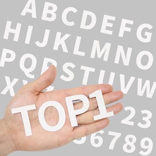 108 Pieces Iron On Letters for Clothing, 3 Sets Rainbow White Glitter Small Heat Transfer Vinyl Letter with A-Z Iron on Numbers 0-9 Alphabet for Fabric Shirts, Jerseys, Bags Designs DIY Crafts - Image 1