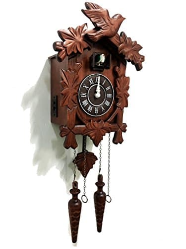 Rylai Cuckoo Clock Vintage Large Wooden Wall Clock Handcrafted 13x9.5 Inch Brown - Image 1