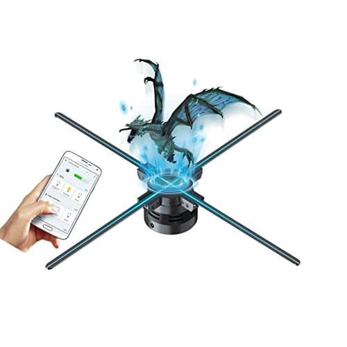 3DHologramFan,Missyou 25.6“ 3DHologramfan Projector HDLED Holographic Christmas Tree Advertising Display with Remote,Bluetooth,Splicing,1500+ Video Library for Business Store Signs,Bar,Party,Halloween - Image 1