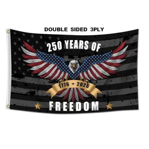 250th Anniversary USA Flag 3x5 Ft Double Sided 3 Ply Betsy Ross Freedom America Flag 250 Years of Freedom UV Protection & Fade Resistant (Black2) - Image 1
