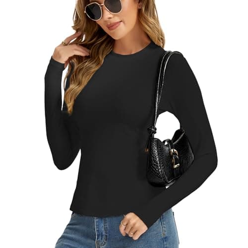 Women Thermal Shirts, Base Layer Long Sleeve Workout Tops Winter Warm Fleece Lined Underwearshirt for Skiing Running