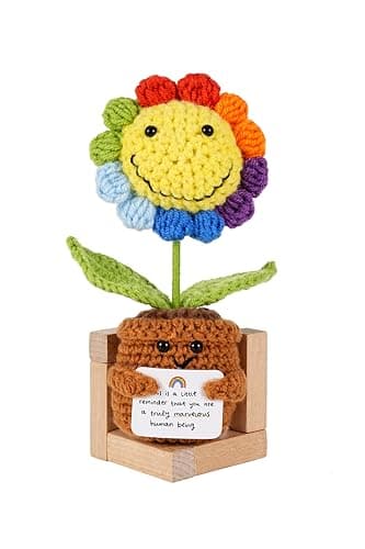Gifts for Him Her, Positive Crochet Animals, Card Conten: Tis is a Littte Reminder that You are a Truey Marvelous Human Being. Encouragement Gifts for Women Men - Image 1