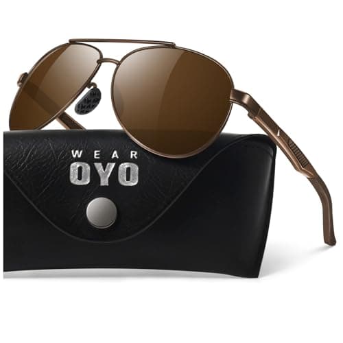 WEAROYO Polarized Sunglasses Men Womens Al-Mg Alloy Frame Spring Hinges Pilot Military Style UV400 Protection Driving - Image 1