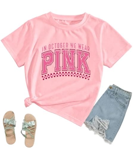 Breast Cancer Awareness Shirt Women-in October We Wear Pink T-Shirt Early Detection Save Lives Support Survivor Tee Top - Image 1