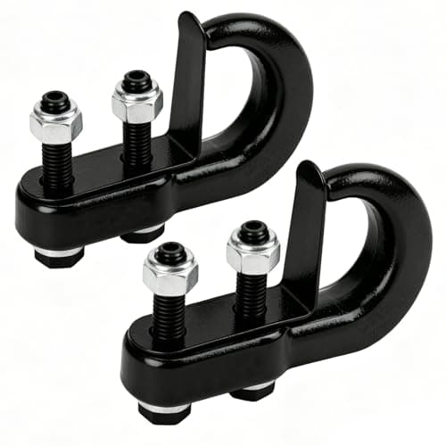 XSTRAP STANDARD 2PK Universal Recovery Tow Hooks 10000LBS Black Forged Tow Hooks Compatible with Jeep Ford Dodge Chevy Chevrolet GMC Toyota Pickup Truck - Image 1