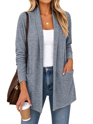 QIXING Women's Cardigan Open Front Long Sleeve Knit Sweater - Image 1