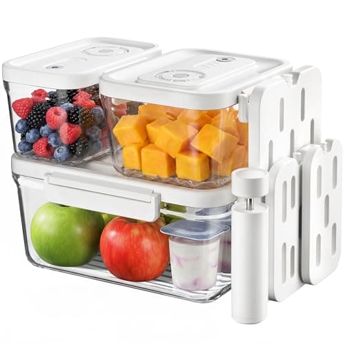 Food Storage Containers with Lids Airtight Set, BPA Free, Portable Vacuum Container Set with Ice Packs for Lunch Boxes & Coolers - Freezer Packs for Kitchen, Fridge, Camping, Picnic - Image 1