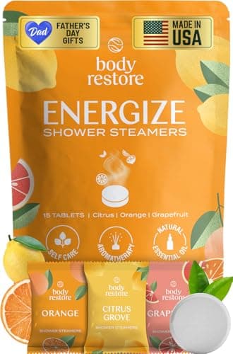 Body Restore Shower Steamers Aromatherapy 15 Pack – Fathers Day Gift for Dad, Birthday Gifts for Women & Men, Spa Stress Relief & Relaxation Self Care Gifts – Premium Citrus Essential Oil Tablets - Image 1