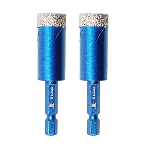BRSCHNITT 16mm Diamond Hole Saw Drill Bit - 2pcs/Pack, Hex Shank Dry Drilling Diamond Core Drill Bit Set for Porcelain, Ceramic, Stone, Granite, Marble - Image 1