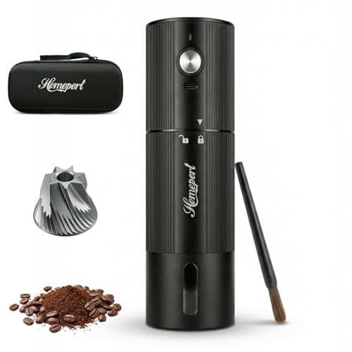 High-Speed Portable Electric Coffee Grinder with 1600mAh Rechargeable Battery, 7-Core Stainless Steel Burr Coffee Mill, 45 Precision Settings, Cordless Design & Compact Aluminum Body for Travel - Image 1