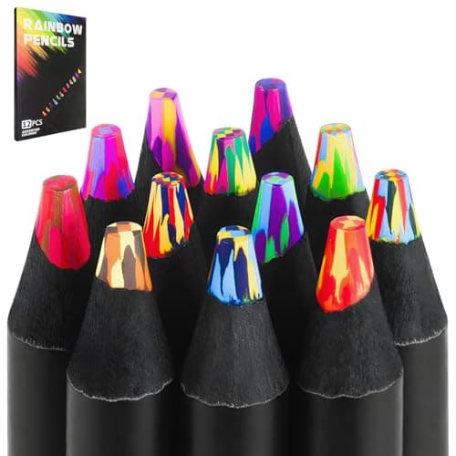 Art Supplies 12 Rainbow Colored Pencils,Teen Girl Gifts Trendy Stuff,Classroom Rewards & Student Prizes, Teacher Supplies, Back to School Party Favors for Boys & Girls,Stocking Stuffers for Kids - Image 1