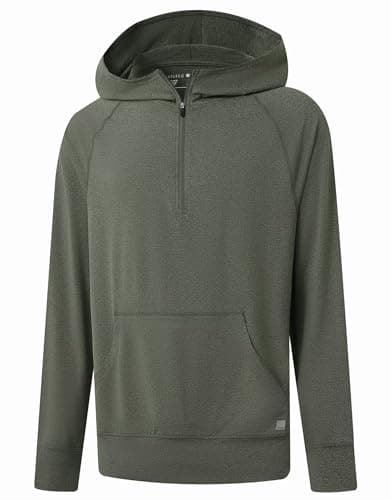 M MAELREG Mens Hoodie Pullover Performance Dry Fit Lightweight Quarter Zip Workout Sport Golf Hooded Sweatshirt Men
