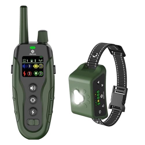 Zehoo GPS Wireless Dog Fence System and Remote Training 2-in-1,Radius 33-999 Yards,Beep,Vibration,Safe Shock,Night Lighting,IPX7 Waterproof,Electric -Collar for Medium Large Dogs (Green, 1 Pack) - Image 1