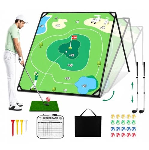 Zessfit Golf Chipping Game Set, 71" x 71" Battle Golf Chipping Game Mat with Sticky Balls, Backyard Indoor Outdoor Golf Practice Game for Adults, Golf Training Aid Gift - Image 1