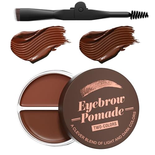 QIC Eyebrow Pomade Kit for Women, Long-Lasting Waterproof Dual-Color Brow Makeup with Dual-Ended Brush for Natural-Looking Eyebrows (Light Brown + Dark Brown) - Image 1