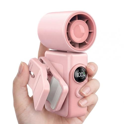 AeroVibes Portable Handheld & Clip-On Fan, 4 Speeds, USB-C, Power Display, 0.26lb - Image 1