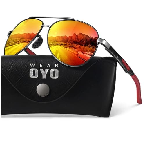 WEAROYO Polarized Sunglasses Men Womens Al-Mg Alloy Frame Spring Hinges Pilot Military Style UV400 Protection Driving - Image 1