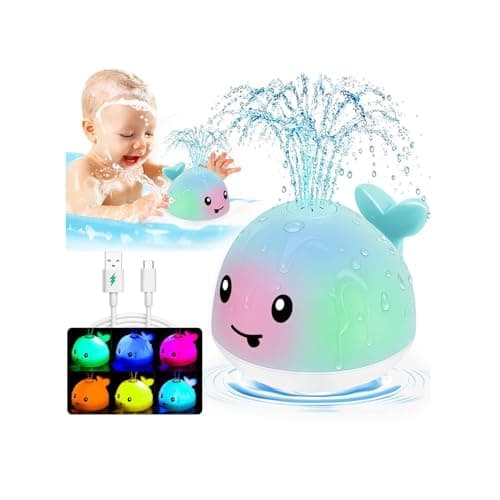 Baby Bath Toys 6-12-18 Months - Christmas Stocking Stuffers For Kids Ages 1-3 1 2 3 Year Boy Girl Gifts, Infant Baby Gifts Light Up Whale Bath Toy Sprinkler, Bathtub Water Pool Toy For Toddlers - Image 1
