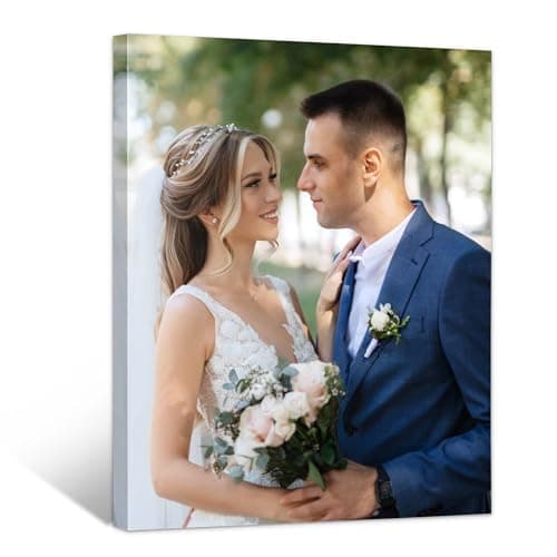 Custom Canvas Prints with Your Photos,Personalized Photo Prints Framed on Canvas Wall Art Decor for Bedroom, Living Room, Wedding Baby Pet Family Picture (8“ X 12") - Image 1