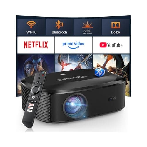 4K Projector with WiFi and Bluetooth - 3000 ANSI Lumens, ELEPHAS Outdoor Movie Projector Compatible with NETFLIX/Prime Video/YouTube, Smart Projector for HDMI/USB/iOS/Android, Portable Home Cinema - Image 1