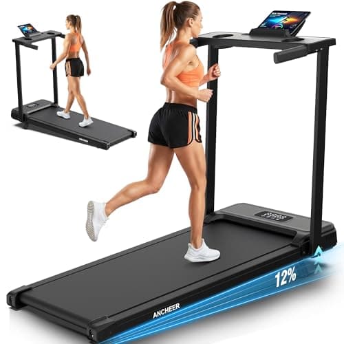 FUNMILY Incline Walking Pad Treadmill with Handle Bar, Folding Treadmills for Home Small, 3.5HP Portable Treadmill with Desk, 350 lbs Weight Capacity, Walking Pad with Remote Control and LED Display - Image 1