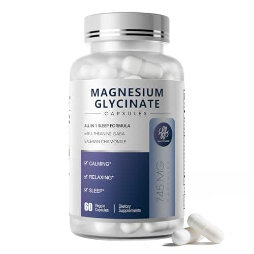 iMATCHME Magnesium Glycinate 850mg Capsules with L-Theanine, Chamomile & GABA for Sleep, Calmness, Muscle, Bone Health & Immune Support, Magnesium for Women and Men, Vegan, High-Absorption, 60 Count - Image 1