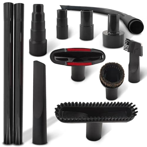 12 Pcs Universal Vacuum Attachments & Brushes Set – Vacuum Cleaner Attachments Universal 2 1/2" 1 1/4" with Soft Bristles – Durable PP, Multi-Purpose for Car, Home, Workshop Cleaning, Extended Reach - Image 1