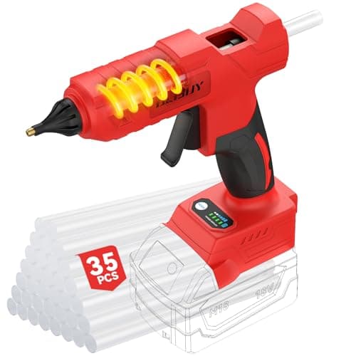 Cordless Hot Glue Gun for Mil-waukee M-18 Battery - 100W Hot Glue Gun and 35PCS Glue Sticks Set, Handheld Electric Glue Gun Full Size for Arts Crafts DIY Home Repair School Projects (Tool Only) - Image 1