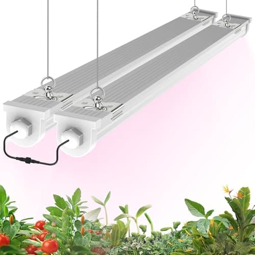 JESLED T8 Waterproof Plant Grow Lights, 2FT 48W Full Spectrum Grow Light with Separate Switches, Linkable Led Plant Light Strip for Seedling, Flowering & Fruiting Indoor Outdoor - Image 1