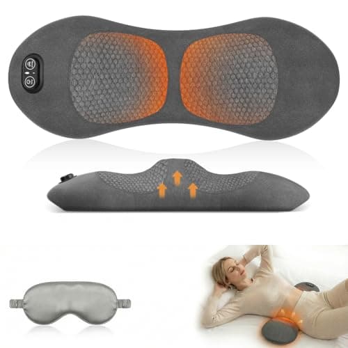 3-in-1 Lower Back Massager & Electric Lumbar Support Pillow, Heat Vibration Traction Triple Fusion for Back Pain Relief, Rechargeable Cordless Back Massager, Ergonomic Memory Foam for Bed, Office - Image 1