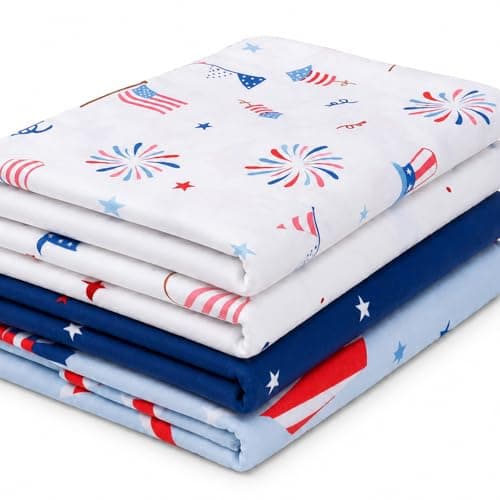 littogoose Baby Blankets, 4 Pack Swaddle Blanket for Newborn, Soft Lightweight 47" x 47" Receiving Blanket, Patriotic 4th of July Baby Essentials (Patriotic Stars) - Image 1