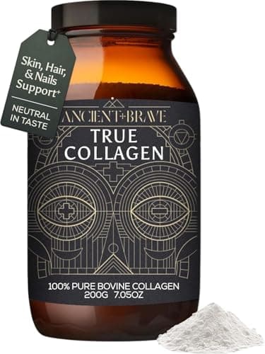 Ancient + Brave True Collagen Powder 7.05oz (Ap 33 Servings), EU Grass Fed Collagen Peptides, Highly Absorbable Protein Powder, Supplements for Women, Supplement for Hair, Skin and Nails - Image 1