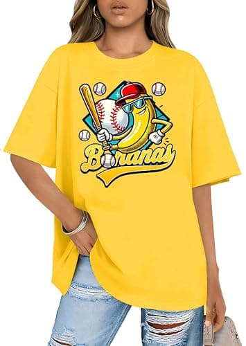 Baseball Shirts Women Oversized Baseball Team Graphic Tshirt Game Day Mom Shirt Funny Baseball Fan Tee Casual Tops - Image 1