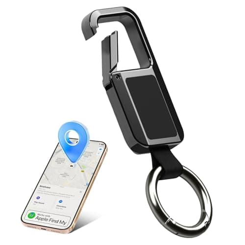 Lmrbelec Keychain Tracker Works with Apple Find My (iOS Only), Key Chain Tracker Tag Heavy Duty Car Keychain for Men, llaveros para Hombres Carabiner Key Chain Anti-Lost Key Finder