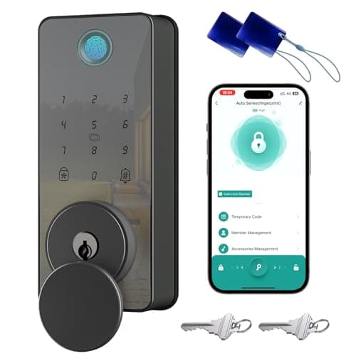 Fingerprint Door Lock, Biquole Keyless Entry Door Lock, Smart Lock with App Control, Electronic Keypad Deadbolt, Auto & One Touch Lock | Digital Smart Door Locks | Easy Installation | IP54 Waterproof - Image 1