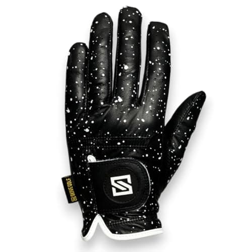 SKIVE Golf Premium Golf Glove | 100% AAA Cabretta Leather | Cool Golf Gloves Men | Serious Feel & Performance | Black Golf Glove Left Hand - Image 1
