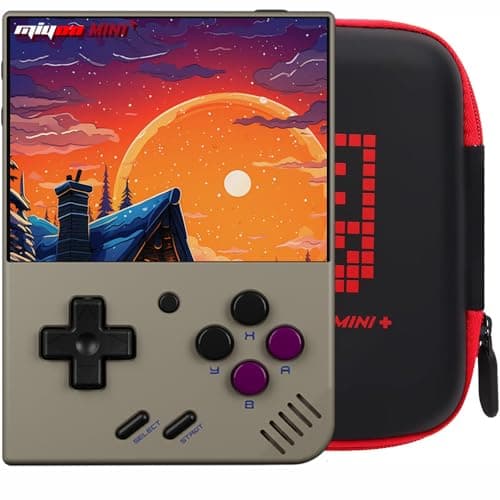 Gift for Men Women, Miyoo Mini Plus with Portable Case Retro Emulator Handheld Game Console with WiFi & RTC, Christmas Stocking Stuffers for Men, Mens Gifts for Dad,Husband, Gray - Image 1