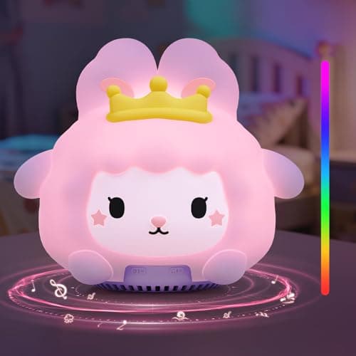 Baby Sound Machine, 20 Soothing Sounds White Nosie for Sleeping, Rechargeable Night Light with Speaker, 3 Brightness Levels Remote and Tap Control, Nursey Lamp for Baby, Kids Bed Room (Bunny) - Image 1