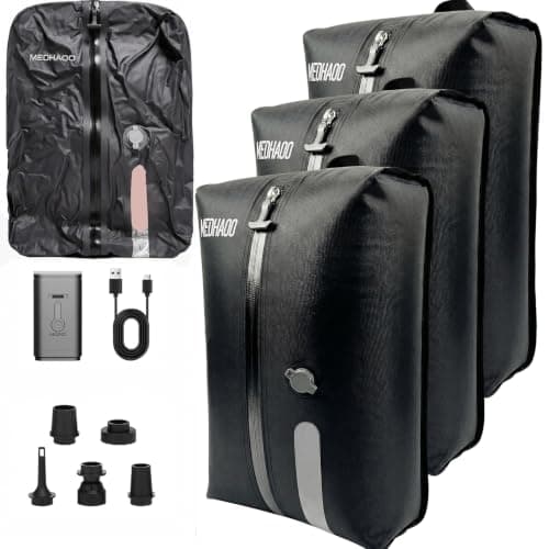 Vacuum Bags for Travel Luggage with Wireless Pump, Compression Bags for Carry On Suitcases and Backpack, Vacuum Seal Packing cube for Cloth Packing(3PC + PUMP) - Image 1