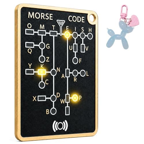 Morse Code Trainer Card with LED & Audio, Interactive CW Practice Oscillator with Record & Playback, Portable Keychain-Ready Learning Tool for Beginners and Radio Enthusiasts (1PCS)